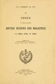 Cover of: index to the leading British reviews and magazines for 1882, 1883, & 1884.
