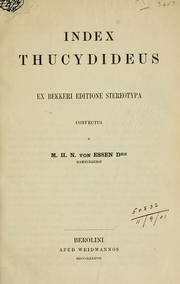 Cover of: Index Thucydideus ex Bekkeri editione stereotypa confectus