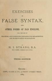 Exercises in false syntax and other forms of bad English by H. I. Strang