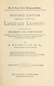 Cover of: Miller's Swinton's language lessons by William Swinton
