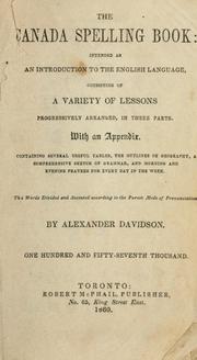 Cover of: The Canada spelling book by Alexander Davidson