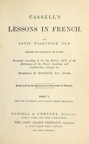 Cover of: Cassell's lessons in French by Louis Fasquelle