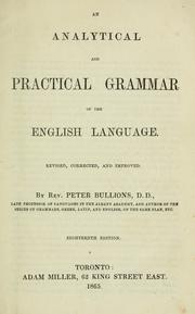 Cover of: analytical and practical grammar of the English language, rev. cor. and improved.
