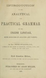 Cover of: Introduction to the analytical and practical grammar of the English language by Peter Bullions, Peter Bullions