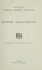 Cover of: School management.