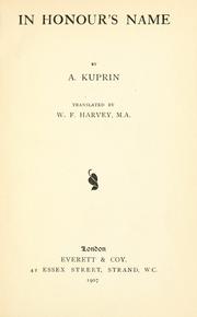 Cover of: In honour's name