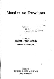 Cover of: Marxism and Darwinism