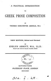 Cover of: A practical introduction to Greek prose composition. [With] Key