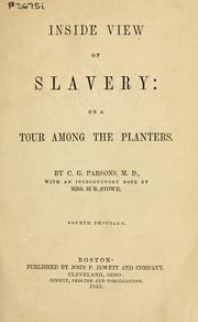 Cover of: Inside view of slavery by Charles Grandison Parsons