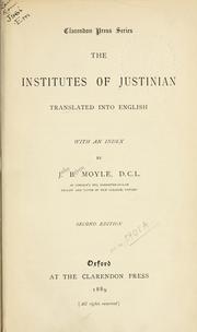 Cover of: The Institutes by Justinian I, the Great, Emperor of Byzantine