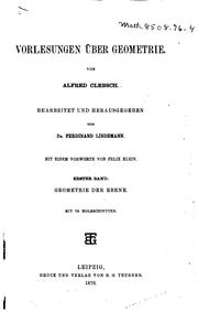 Cover of: Vorlesungen über Geometrie