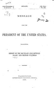 Cover of: Message from the President of the United States, Transmitting Report on the ...