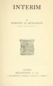 Cover of: Interim by Dorothy Miller Richardson