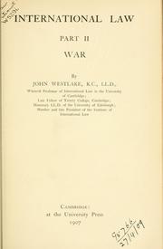 International law .. by John Westlake
