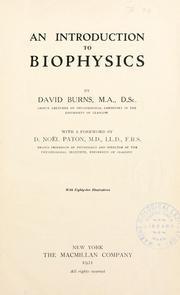 Cover of: An introduction to biophysics