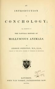 Cover of: An introduction to conchology by Johnston, George