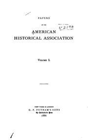Cover of: Papers of the American Historical Association