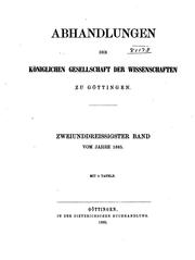 Cover of: Abhandlungen by Akademie der Wissenschaften in Göttingen, Königliche Gesellschaft der Wissenschaften zu Göttingen, Akademie der Wissenschaften in Göttingen