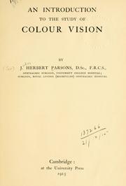 Cover of: An introduction to the study of colour vision. by John Herbert Parsons