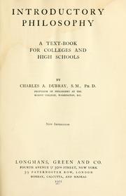 Cover of: Introductory philosophy by Charles A. Dubray