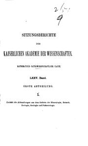 Cover of: Sitzungsberichte der kaiserlichen Akademie der Wissenschaften. Mathematisch ... by Kaiserlichen Akademie der Wissenschaften in Wien, Mathematisch-Naturwissenschaftliche Klasse, Kaiserlichen Akademie der Wissenschaften in Wien, Mathematisch-Naturwissenschaftliche Klasse