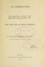 Cover of: introduction to zoology: for the use of high schools