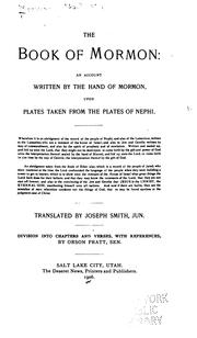 Cover of: The Book of Mormon: An Account Written by the Hand of Mormon, Upon Plates Taken from the Plates ...