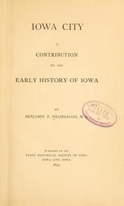 Cover of: Iowa City: a contribution to the early history of Iowa