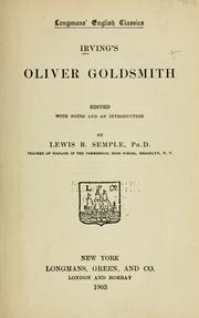 Cover of: Irving's Oliver Goldsmith by Washington Irving