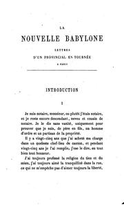 Cover of: La nouvelle Babylone: Lettres d'un provincial en tournée à Paris