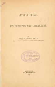 Cover of: Aesthetics, its problems and literature ... by Fred Newton Scott