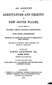 Cover of: An account of the state of agriculture & grazing in New South Wales by James Atkinson