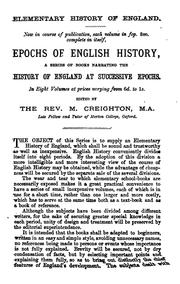 Cover of: Epochs of English history, ed. by M. Creighton: From the Great Charter to the Accession of Henry ...