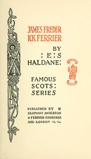 Cover of: James Frederick Ferrier.