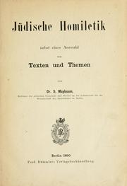 Cover of: Jüdische Homiletik, nebst einer Auswahl von Texten und Themen by Siegmund Maybaum