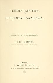 Cover of: Jeremy Taylor's golden sayings