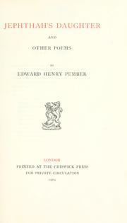 Cover of: Jephthah's daughter by Edward Henry Pember