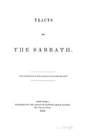 Cover of: Tracts on the Sabbath