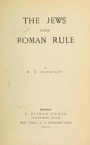 Cover of: Jews under Roman rule.