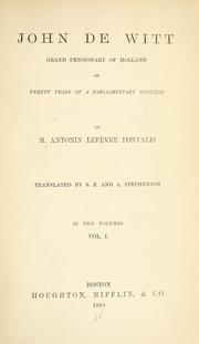Cover of: John De Witt, grand pensionary of Holland by Germain Antonin Lefèvre-Pontalis