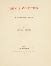 Cover of: John G. Whittier: a biographical sketch.