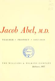 Cover of: John Jacob Abel, M.D. | 