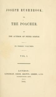 Cover of: Joseph Rushbrook: or, The poacher