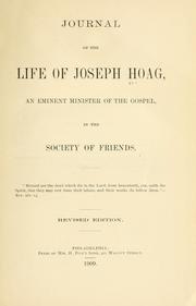 Cover of: Journal of the life of Joseph Hoag | Joseph Hoag