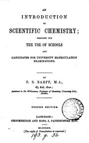 An introduction to scientific chemistry by Frederick Settle Barff