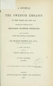 Cover of: A journal of the Swedish Embassy in the years 1663 and 1664 by Bulstrode Whitlocke