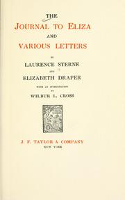 The journal to Eliza and various letters by Laurence Sterne