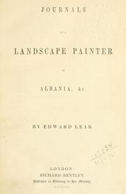 Cover of: Journals of a landscape painter in Albania, &c.