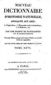 Nouveau dictionnaire d'histoire naturelle by Jacques Eustache de Sève, Societé de Naturalistes et d 'Agriculteurs