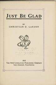 Cover of: Just be glad